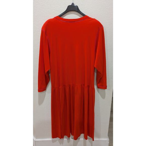 Liz Claiborne Elisabeth Dress Women's XL Red Comfy Button Down Midi Tank Dress - Picture 2 of 11